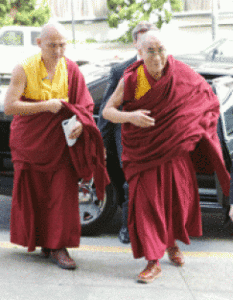 The Dalai Lama with Lama Tenzin.